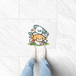 Tapete Feliz Cachorro A Cair Em Maio - Arte Canina Kawaii