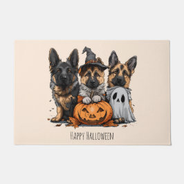 Tapete Feliz Cachorros German shepherd de Halloween