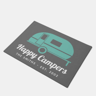 Tapete Feliz Campers Cinza Camping Teatro