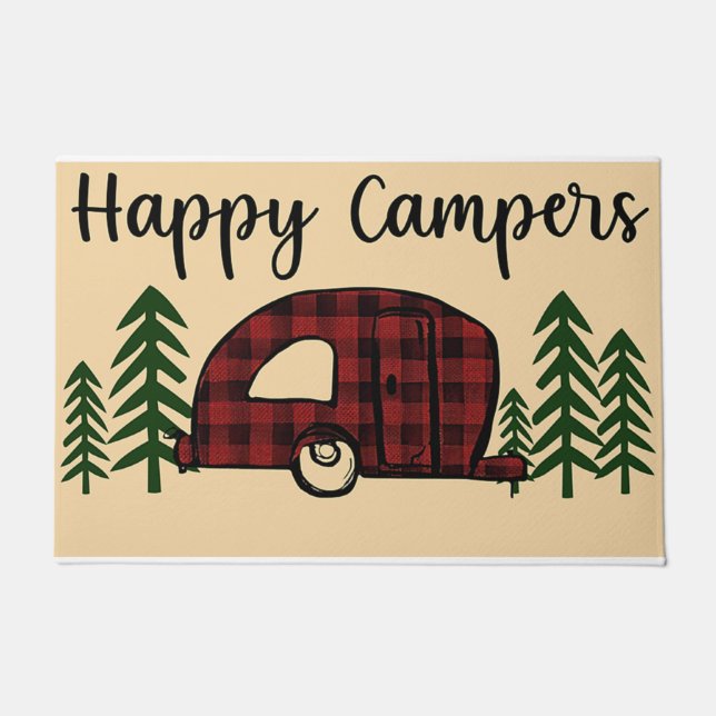 Tapete Feliz Campers Doormat, Camping Mat (Frente)