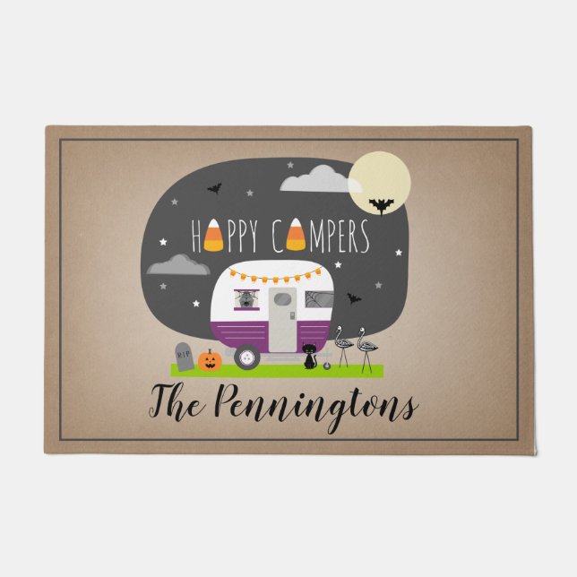 Tapete Feliz Campista de Halloween RV (Frente)