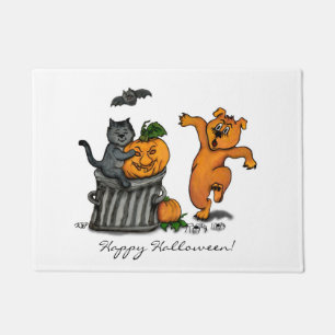 Tapete Feliz Dia das Bruxas! Cão de Bat Cat e Aranha