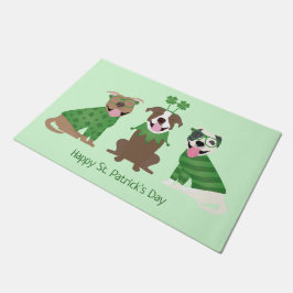 Tapete Feliz Dia de São Patrício Pit Bull Cães
