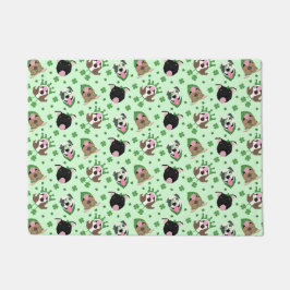 Tapete Feliz Dia de São Patrício Pit Bull Cães