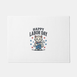 Tapete Feliz Dia do Trabalhador Gato Patriota Desenho Vin