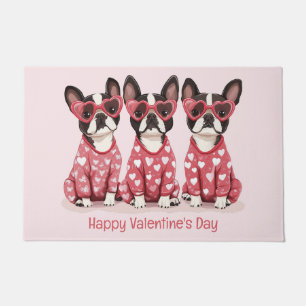Tapete Feliz Dia dos Namorados Boston Terrier Dogs