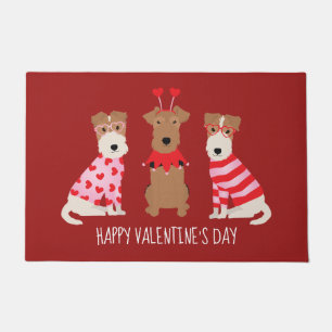 Tapete Feliz Dia dos Namorados Welsh Wire Fox Terrier Dog