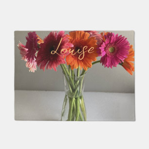 Tapete Feliz Gerbera Colorida Flor +Nome Personalizado