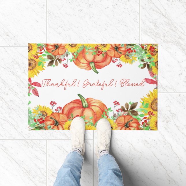 Tapete Feliz Grato, Abençoado Rustic Pumpkin Floral (Interior)