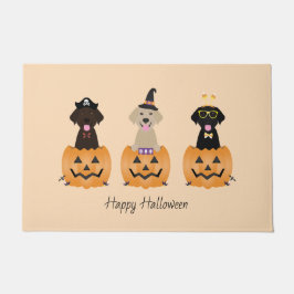 Tapete Feliz Halloween Labrador Retriever Cães Pumpkin