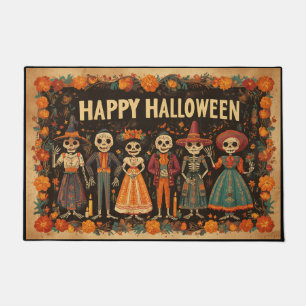 Tapete Feliz Halloween Máscara de Caveira Vintage Hallowe