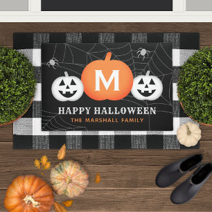 Tapete Feliz Halloween Personalizado Monograma Inicial Pu