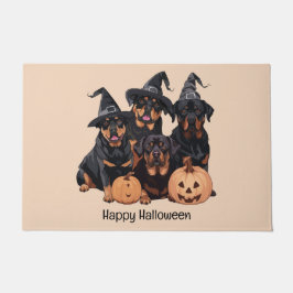 Tapete Feliz Halloween Rottweiler Cães Jack O Lanterna