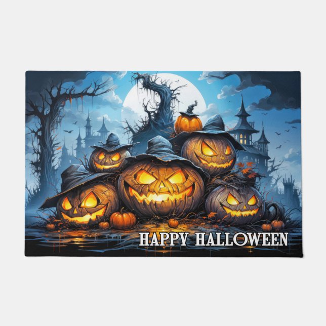 Tapete Feliz Halloween Spooky Pumpkins (Frente)