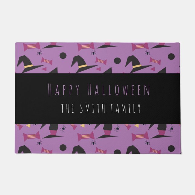 Tapete Feliz Halloween Witch Candy Patterno Doormat (Frente)