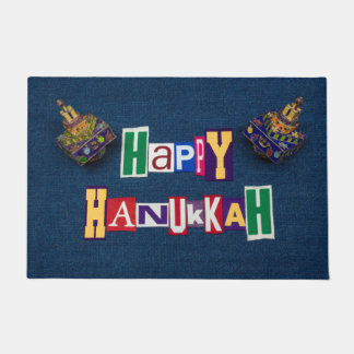 Tapete Feliz Hanukkah Denim e Dreidels