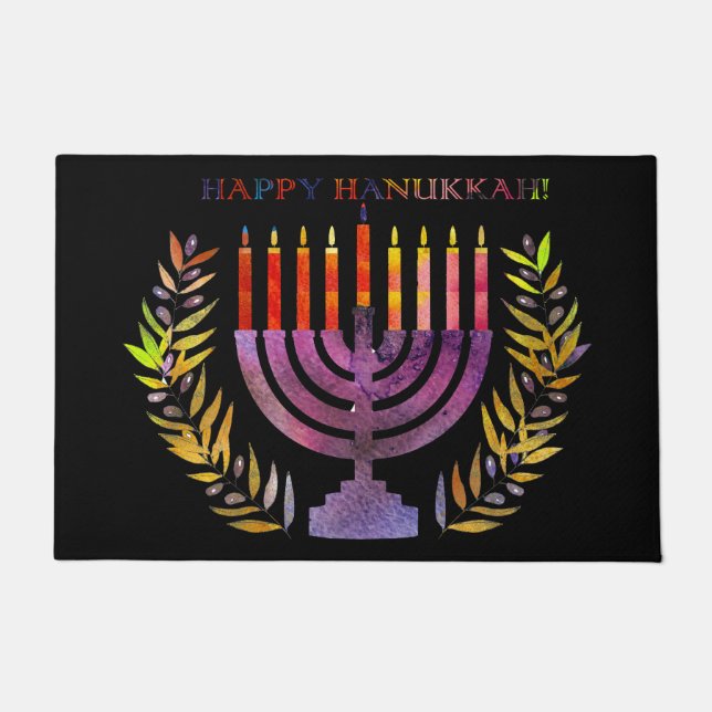 Tapete Feliz Hanukkah Doormat (Frente)