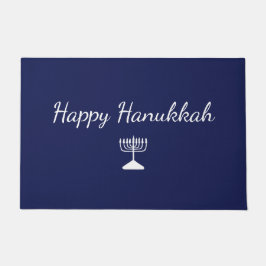 Tapete Feliz Hanukkah Simples Mão Desenhada Menorah Azul