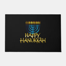 Feliz Hanukkah Teal Dourado, Matador Preto Menorah