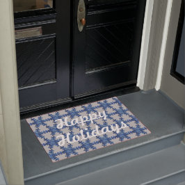 Tapete Feliz Holidays Azul Hydrangea Snowflake Door Mat