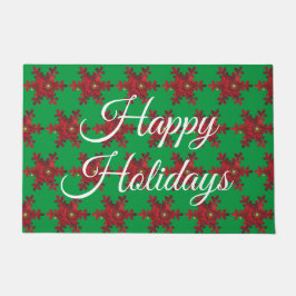 Tapete Feliz Holidays Red Daisy Snowflake Door Mat