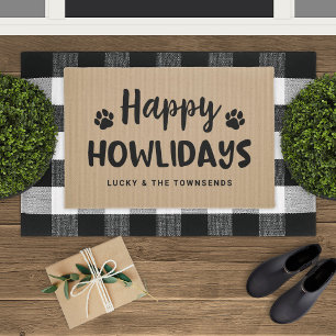 Tapete Feliz Howlidays Black and Tan Custom Dog Doce Doce