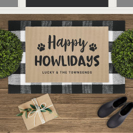 Tapete Feliz Howlidays Black and Tan Custom Dog Doce Doce