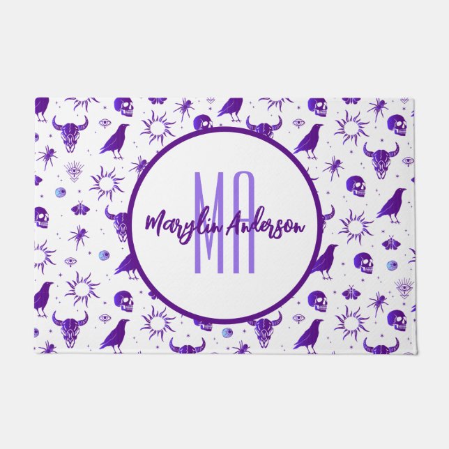 TAPETE FELIZ MONOGRAMA PERSONALIZÁVEL SPOOKY (Frente)