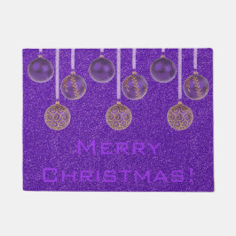 Tapete Feliz Natal Baubles Ornament Dourado Roxo Mat
