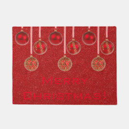 Tapete Feliz Natal Baubles Red Dourado Pornô Mat