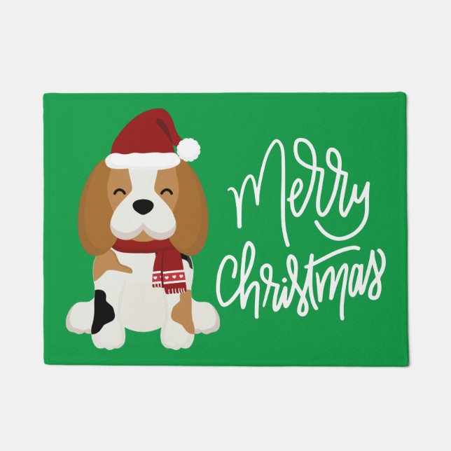 Tapete Feliz Natal | Beagle Santa Claus (Frente)