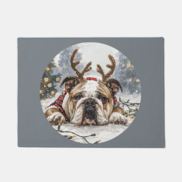 Tapete Feliz Natal - Bulldog Reindeer