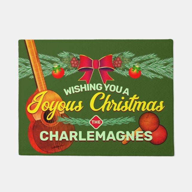 Tapete Feliz Natal com Cuatro e Marac no GREEN (Frente)