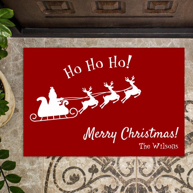 Tapete Feliz Natal com Papais noeis, Red Doormat (Criador carregado)