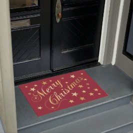 Tapete Feliz Natal Elegante Script Dourado Stars Red