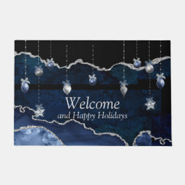 Tapete Feliz Natal / Feliz Natal em Azul e Negro