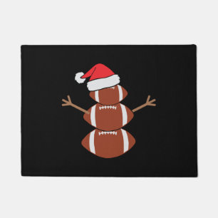 Tapete Feliz Natal Futebol Snowman Santa Hat Engraçado