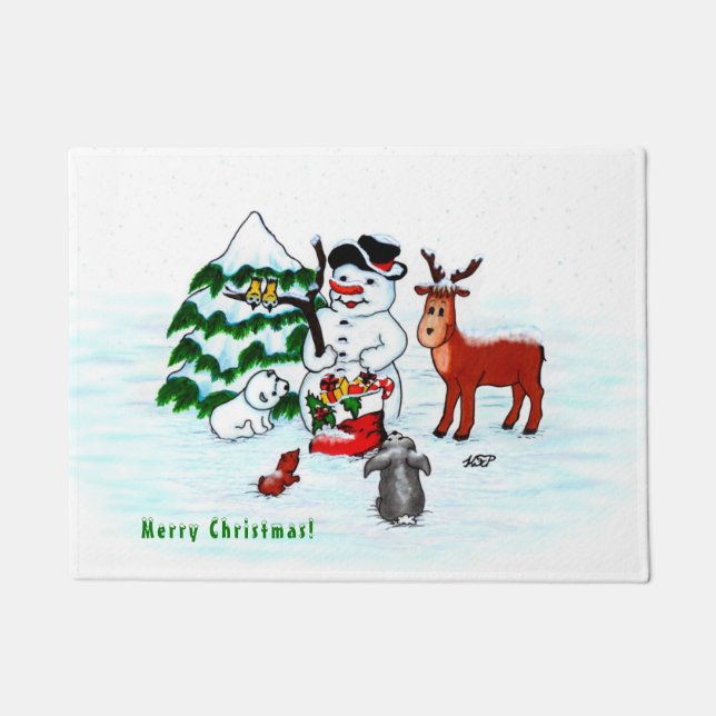 Tapete Feliz Natal! Neve com Amigos (Frente)