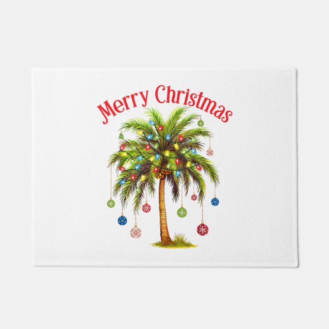 Tapete Feliz Natal Palm Tree Light Havaiana Tropical (Frente)