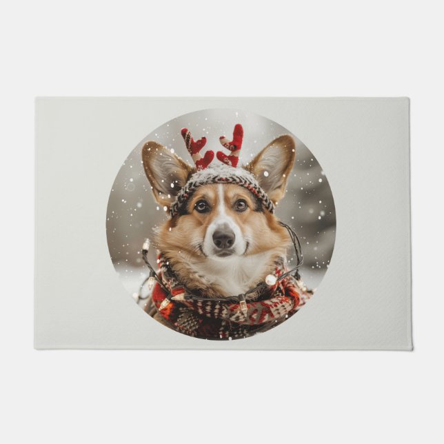 Tapete Feliz Natal Pembroke Welsh Corgi (Frente)