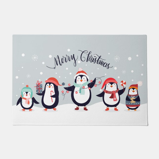 Tapete Feliz Natal Pinguins (Frente)
