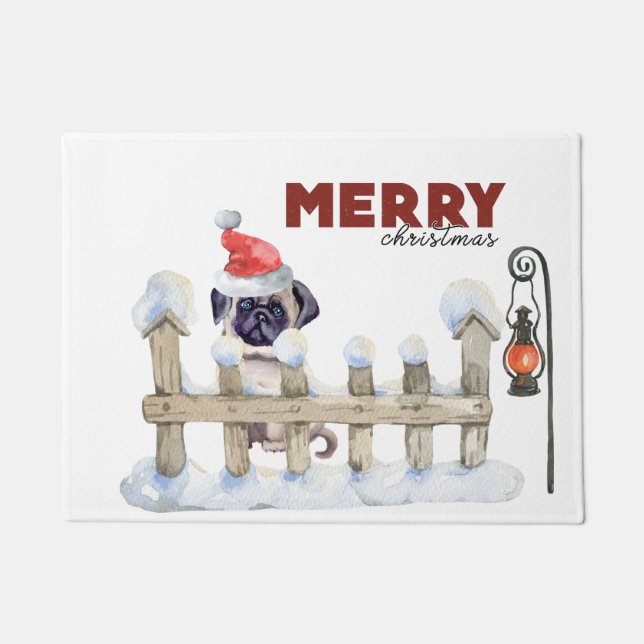 Tapete Feliz Natal Pug (Frente)