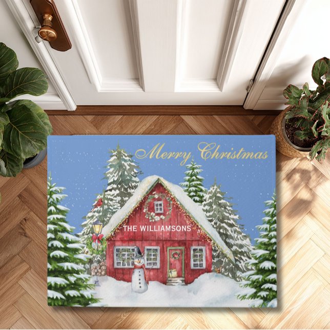 Tapete Feliz Natal Red Country House Snow (Criador carregado)