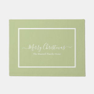 Tapete Feliz Natal Sage Green Family name Doormat