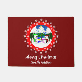 Tapete Feliz Natal! Snowman Family Doormat