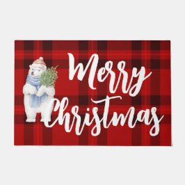 Tapete Feliz Natal xadrez Vermelha polar escocês