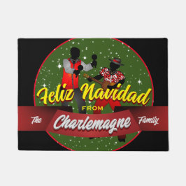 Tapete Feliz Navidad com Paranderos e NOME DA FAMÍLIA
