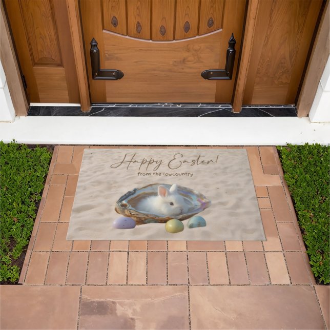 Tapete Feliz Páscoa Lowcountry Oyster Shell e Bunny (Ar livre)