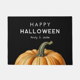 Tapete Feliz porteiro de Halloween com abóbora grande