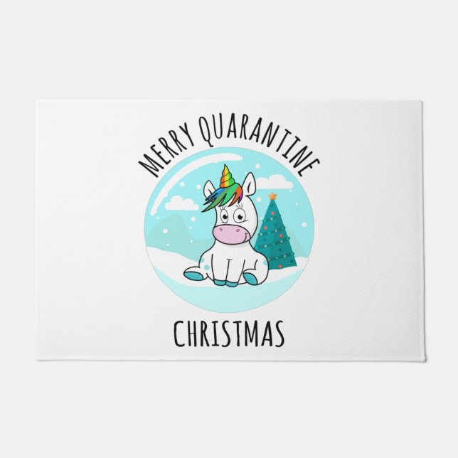 Tapete Feliz Quarantine Christmas Unicorn (Frente)